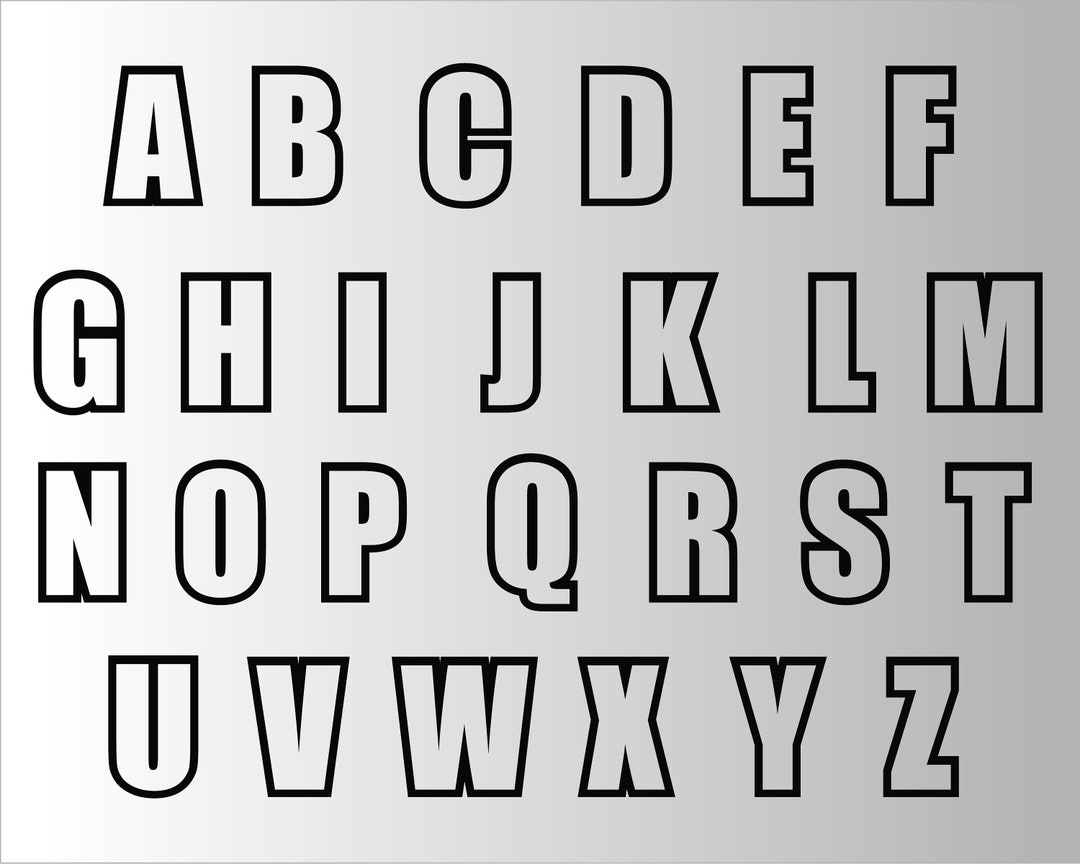 Block Letter Alphabet Letters Outline Svg Alphabet Eps Capital Letters Vector Block