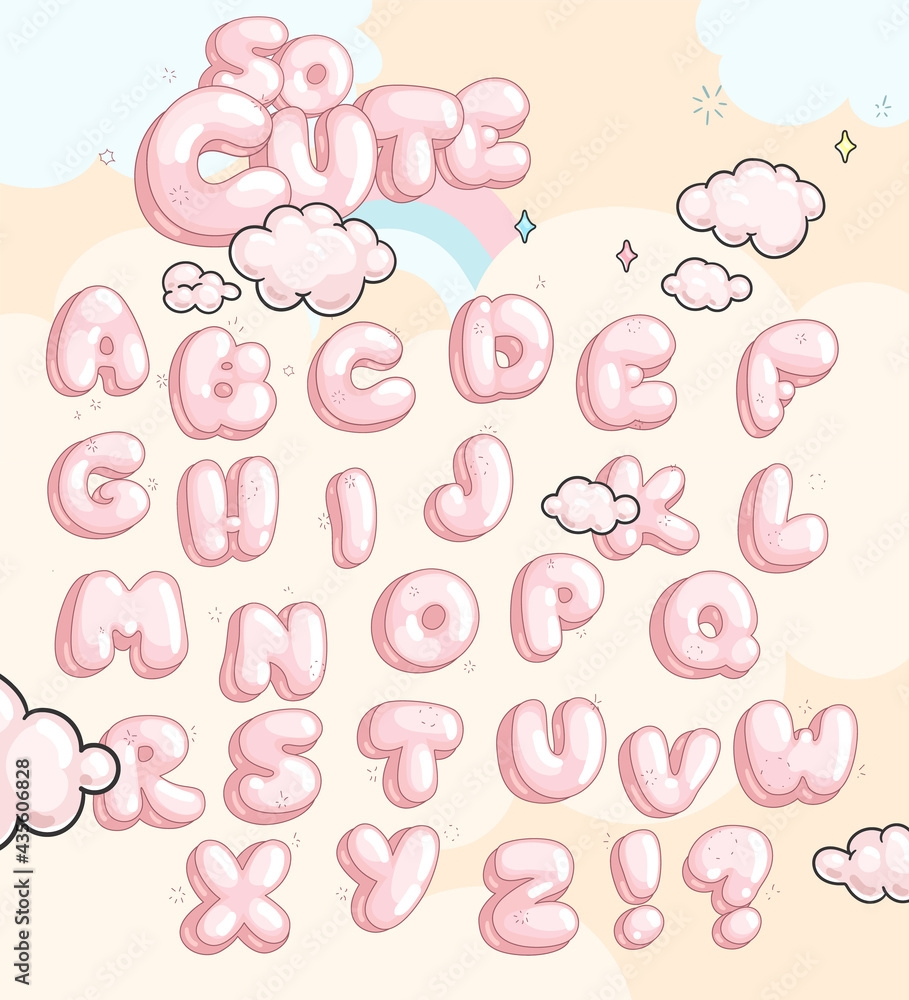 cute bubble letters