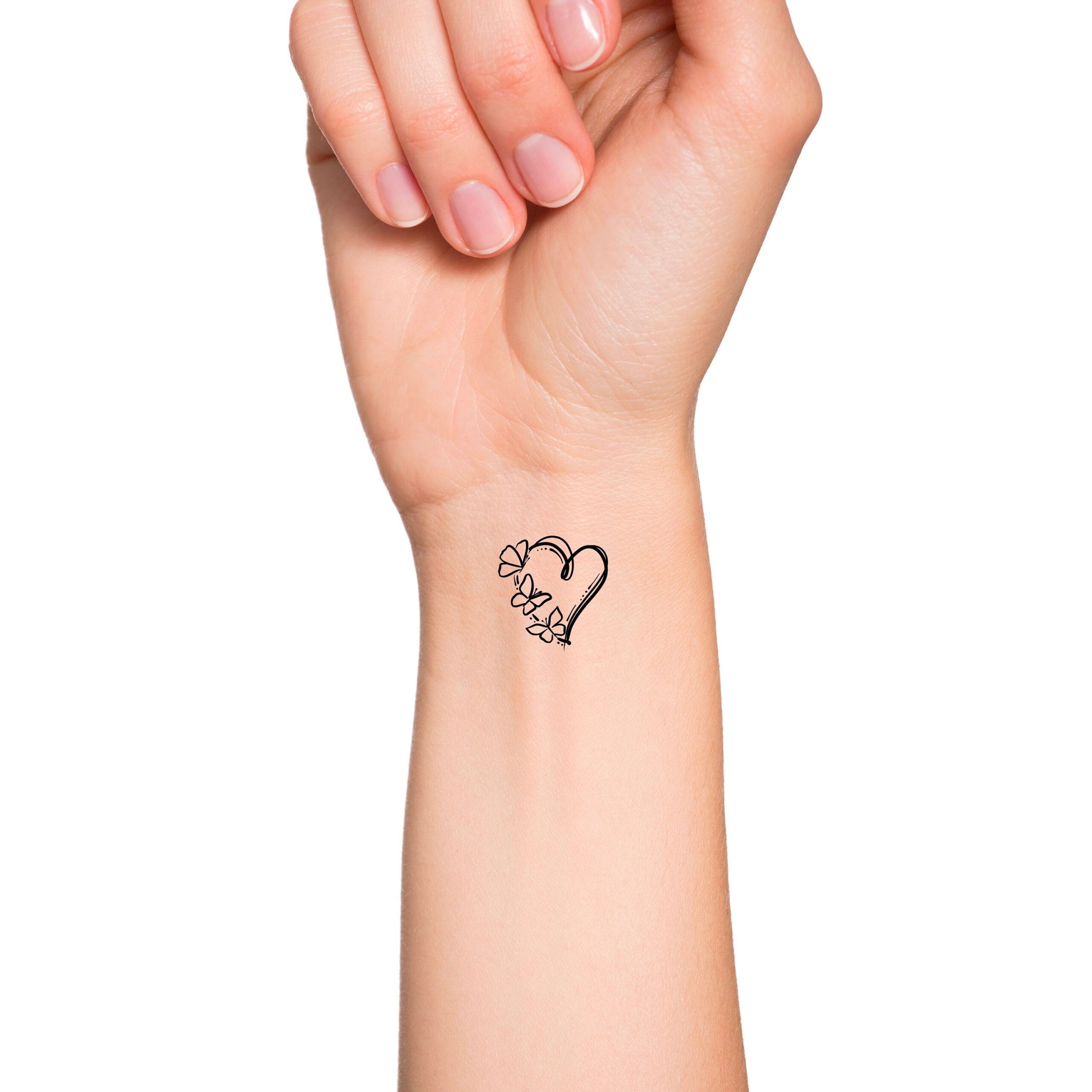 Butterflies Heart Temporary Tattoo Choose Your Number Of Butterflies Etsy