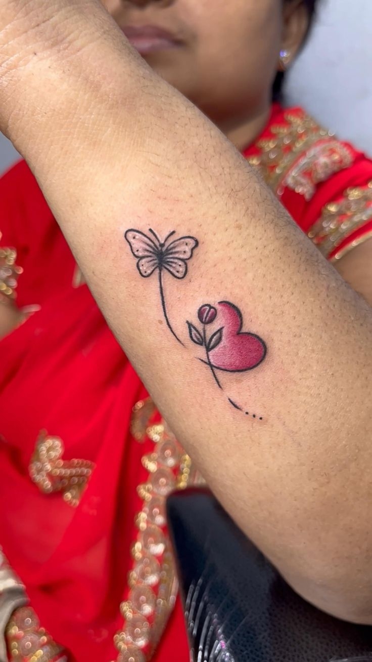 Butterfly With Heart Tattoo