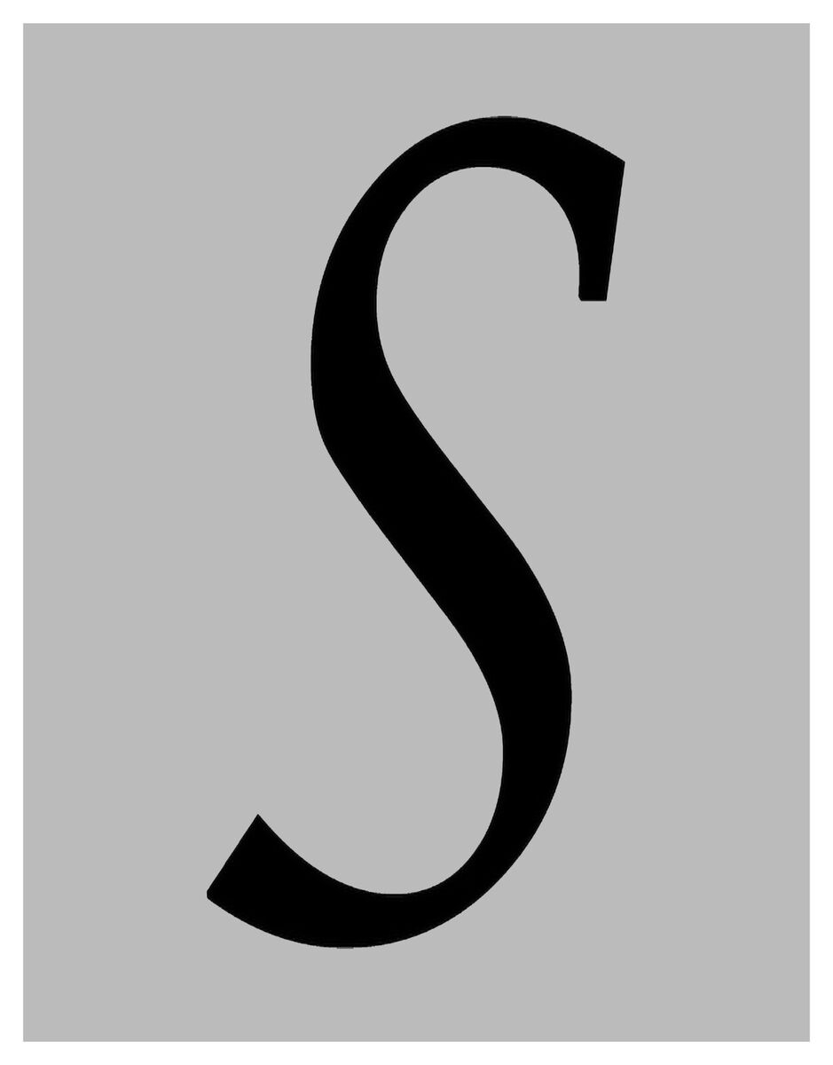 Calligraphy Monogram Initial 9 Tall Alphabet Letter S Stencil On 11 X 8 5 Sheet EBay