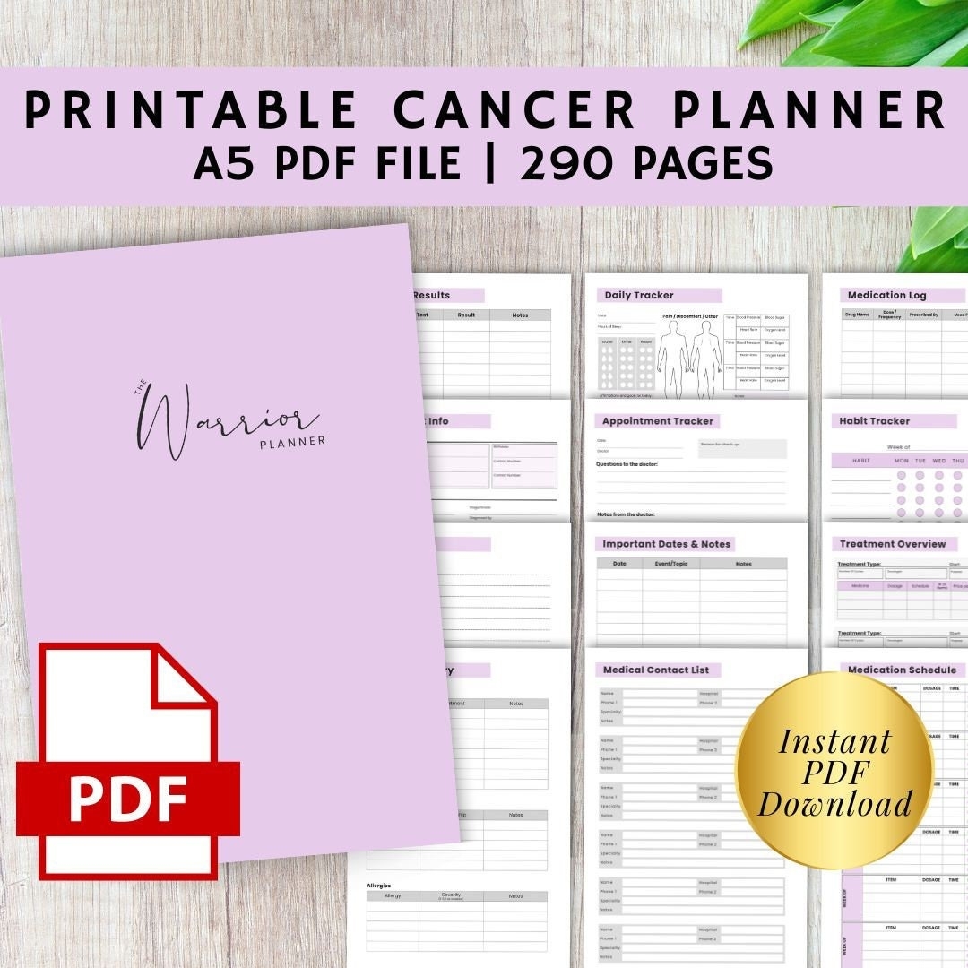 free printable cancer planner
