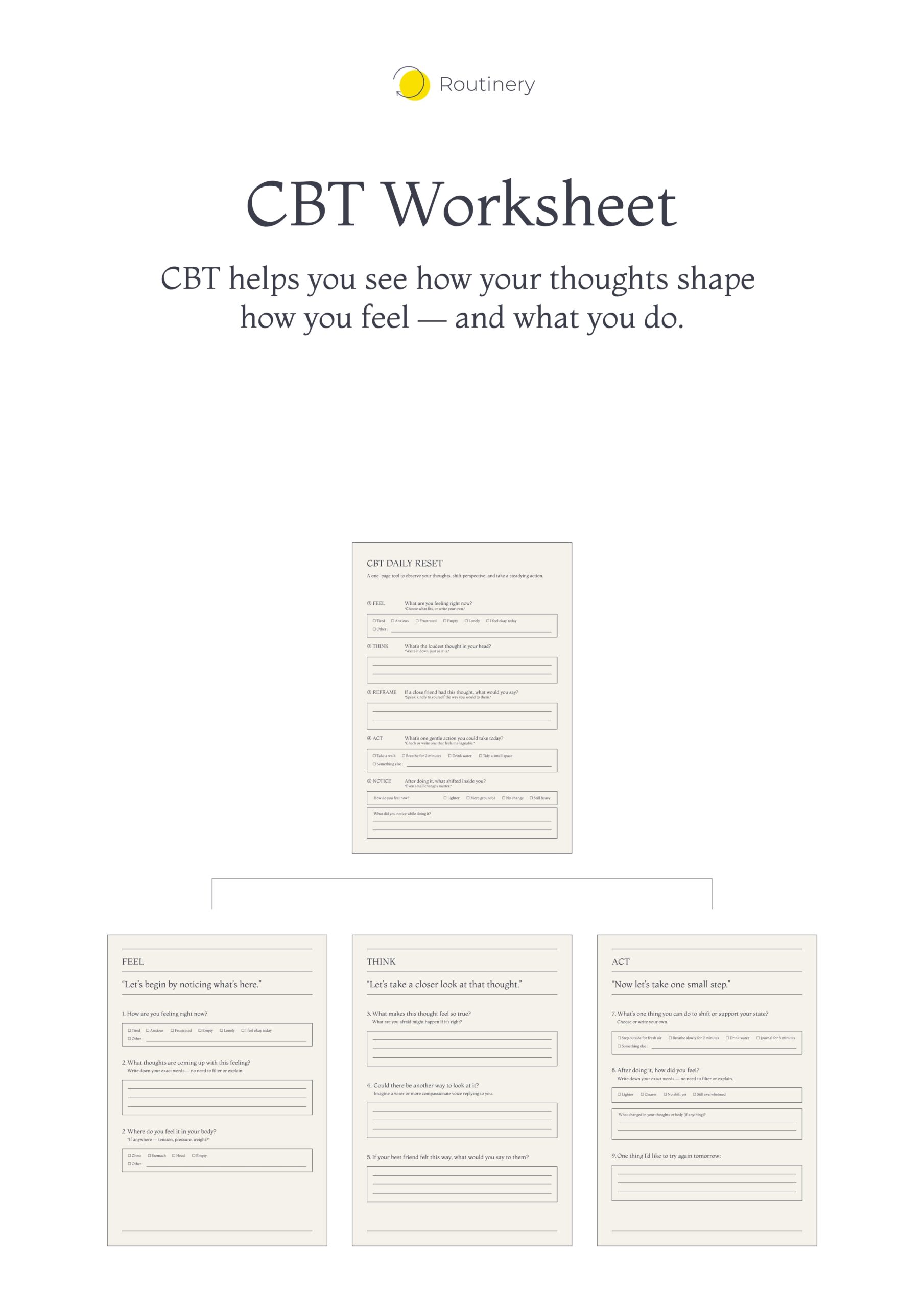 CBT Worksheet Templates Free PDF Fortress