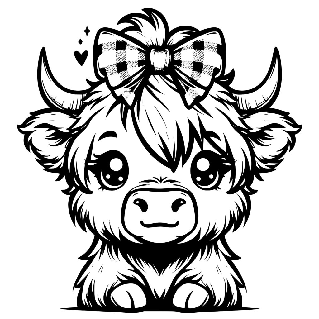 Charming Highland Cow Design SVG PNG DXF For Cricut Charming Highland Cow Design SVG PNG DXF For Cricut