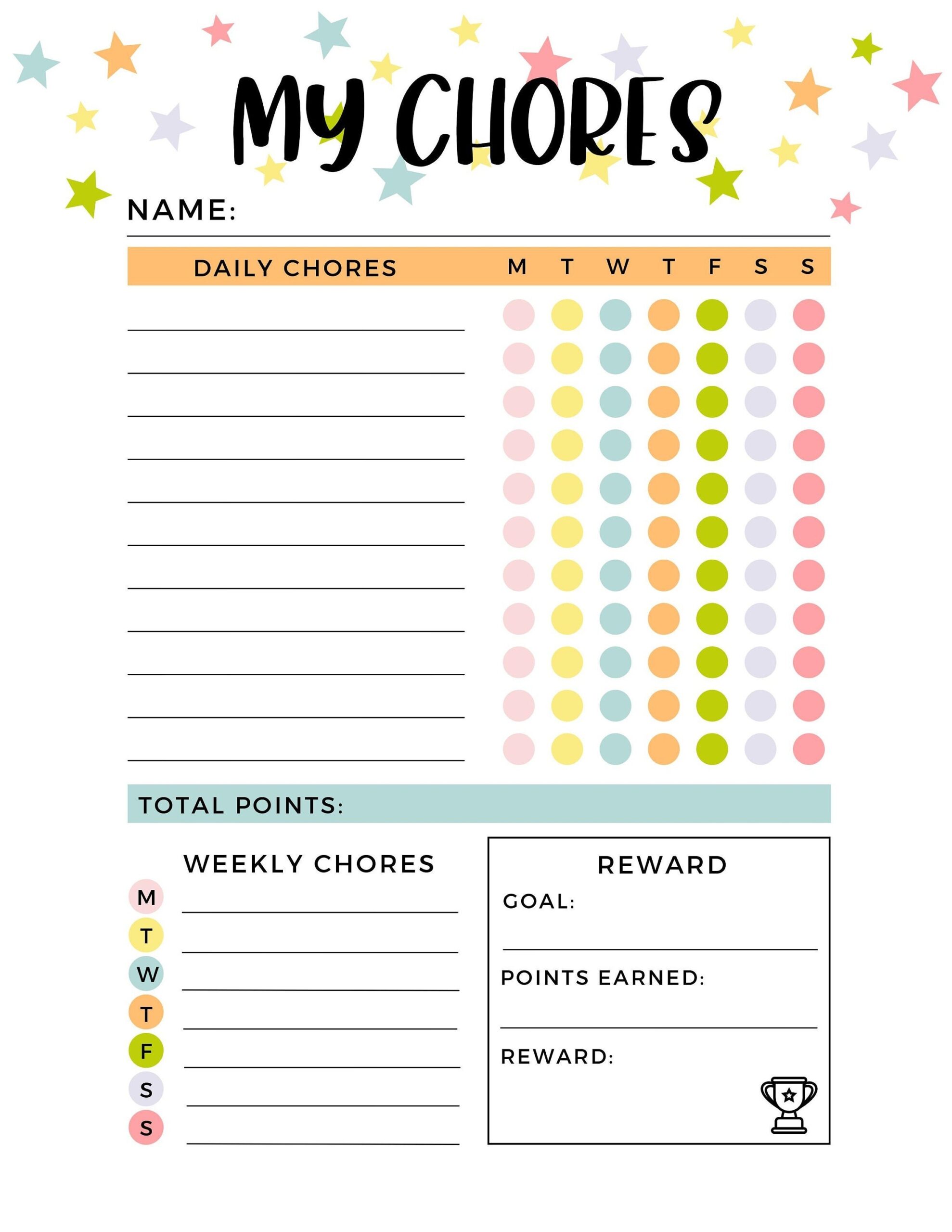 chore list printable