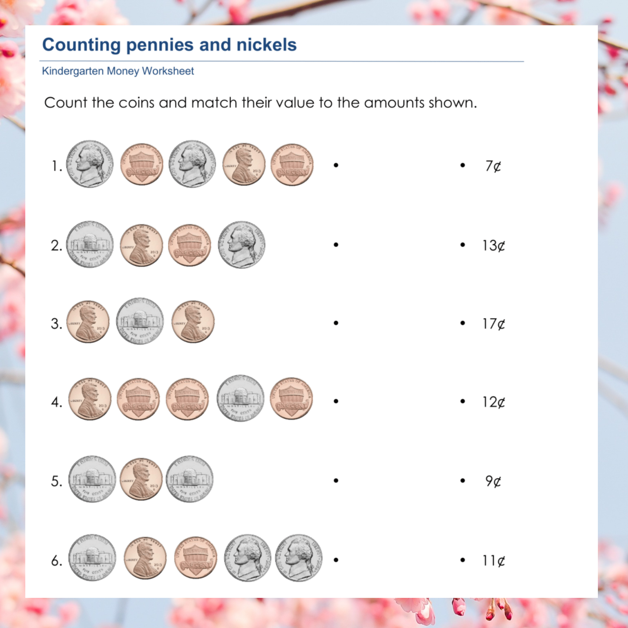 printable money worksheets