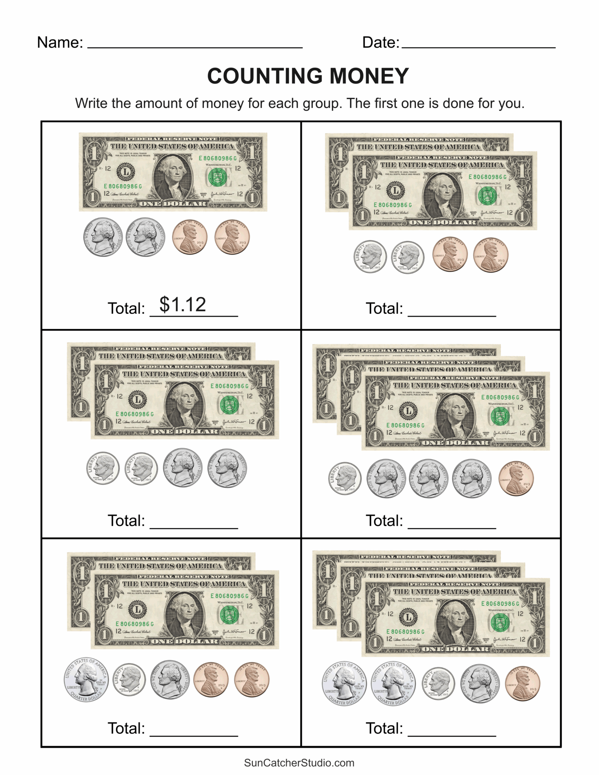 free printable money worksheets for kindergarten