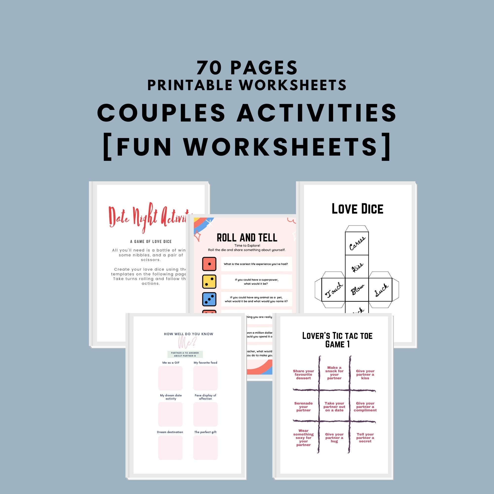 Couple Games Fun Date Night Printables Activities For Couples Last Minute Gift For Him Gift For Her Paper Anniversary Marriage Counselling Etsy