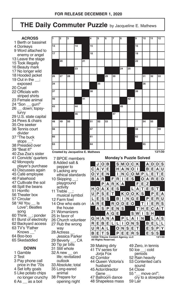 Crossword By Mathews 12 1 Messenger inquirer