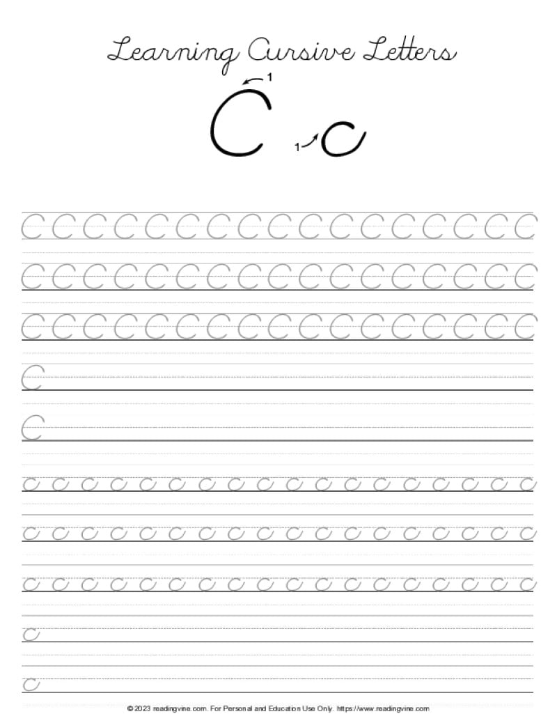 cursive writing worksheets free printable