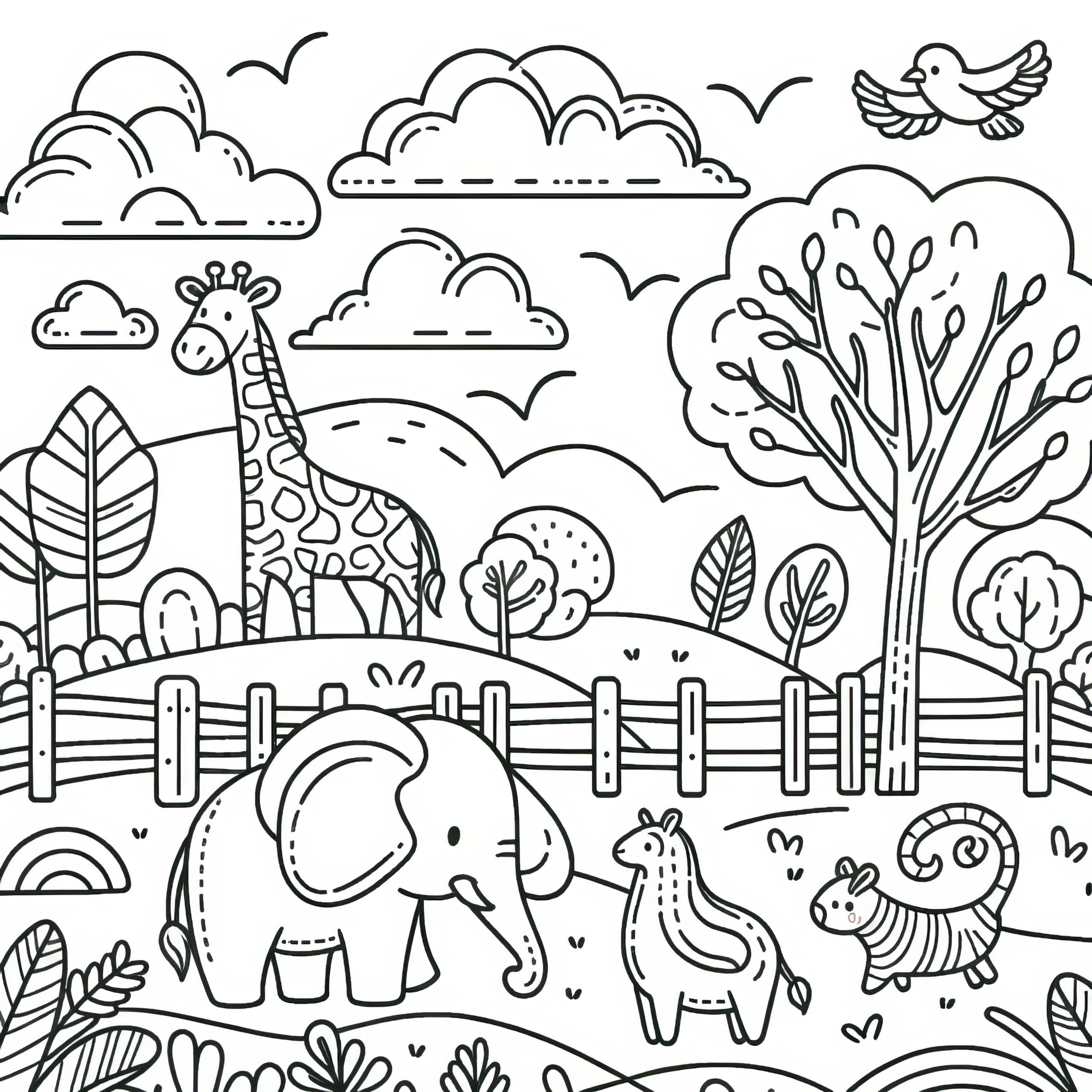 colouring pages zoo animals
