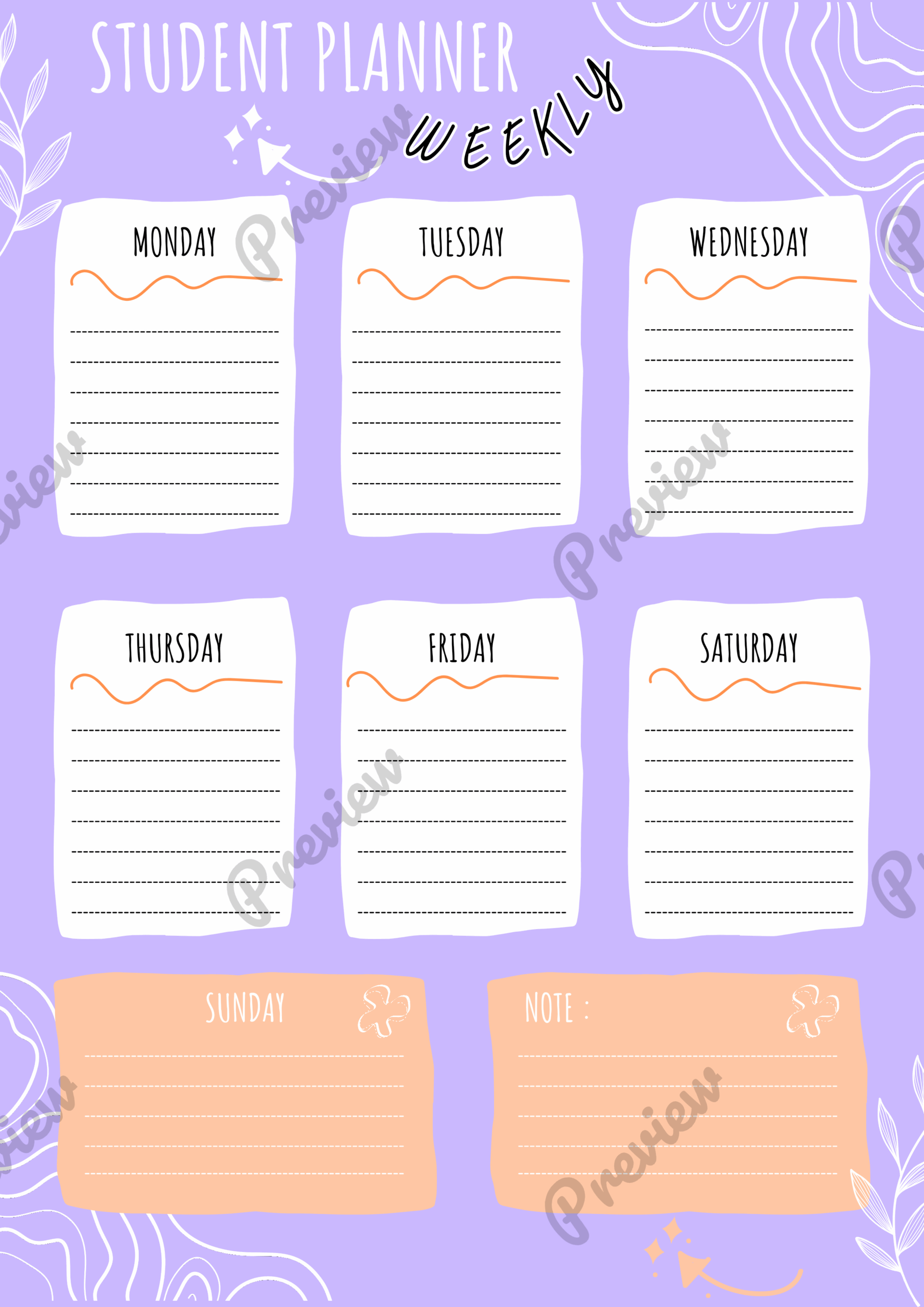 Cute Elegant Weekly Planner Printable Weekly Teachers Student Planner Made By Teachers