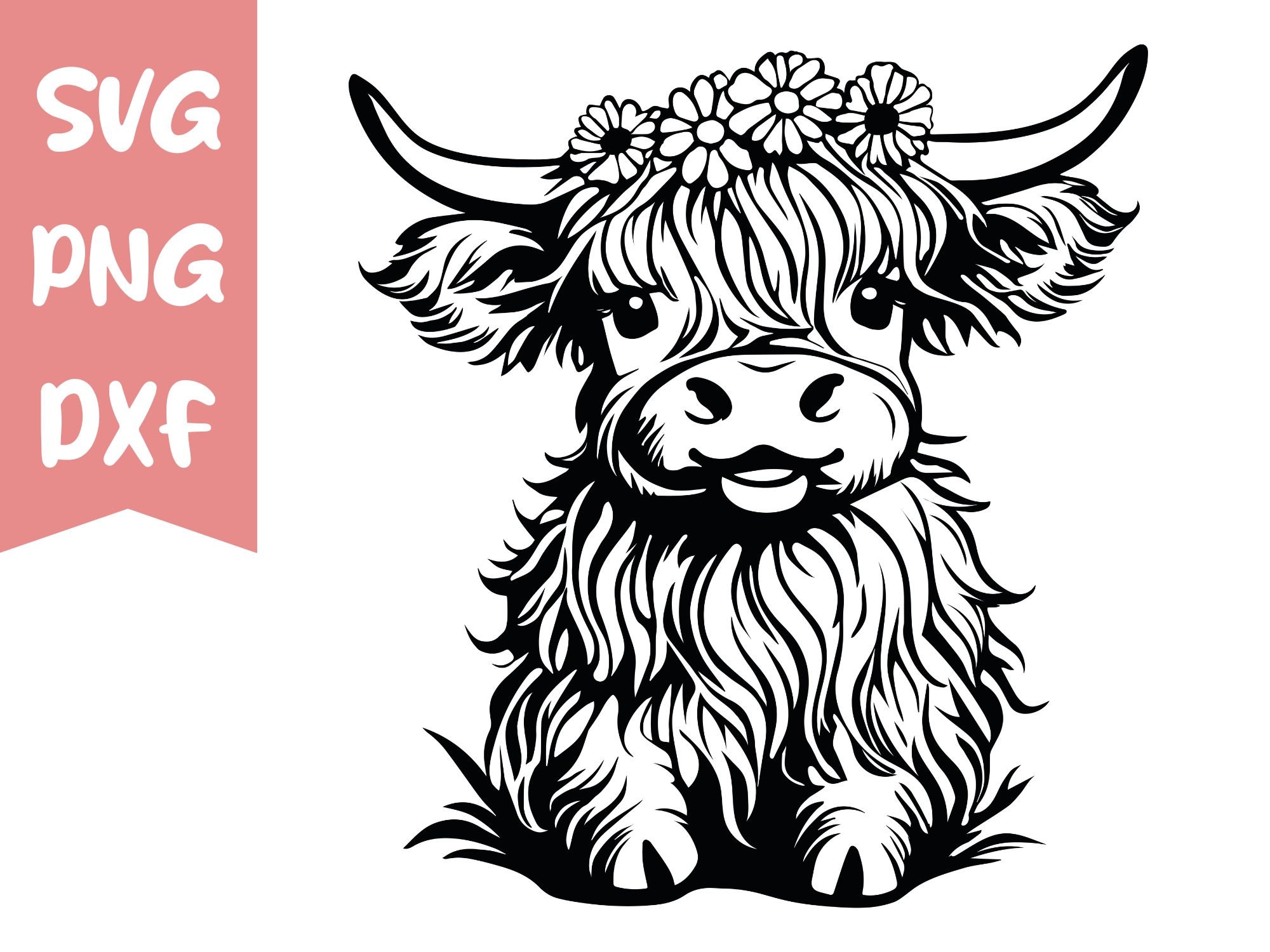 Cute Highland Cow Svg Highland Cow Design Cow Svg Baby Cute Cow Svg Highland Cow Sublimation Cricut Cut File Etsy