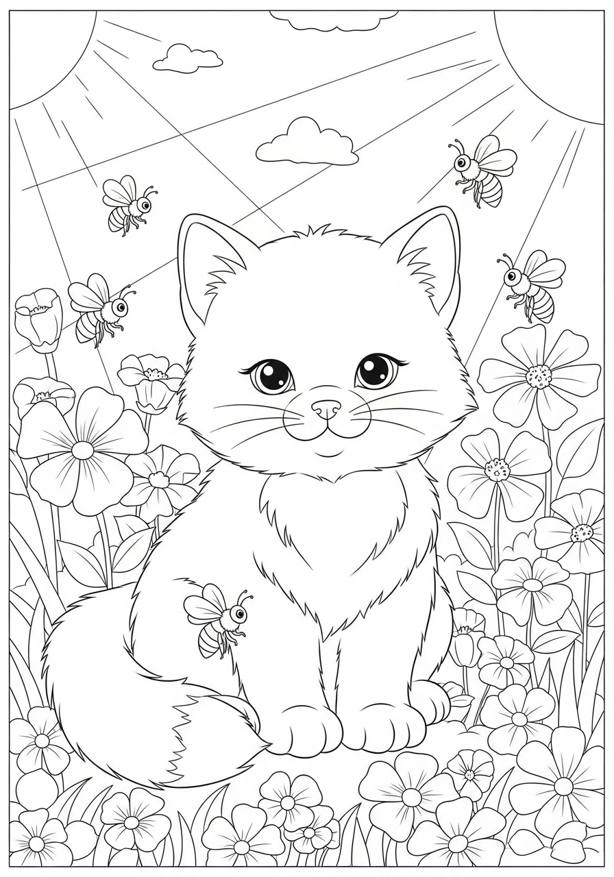kitten coloring sheet
