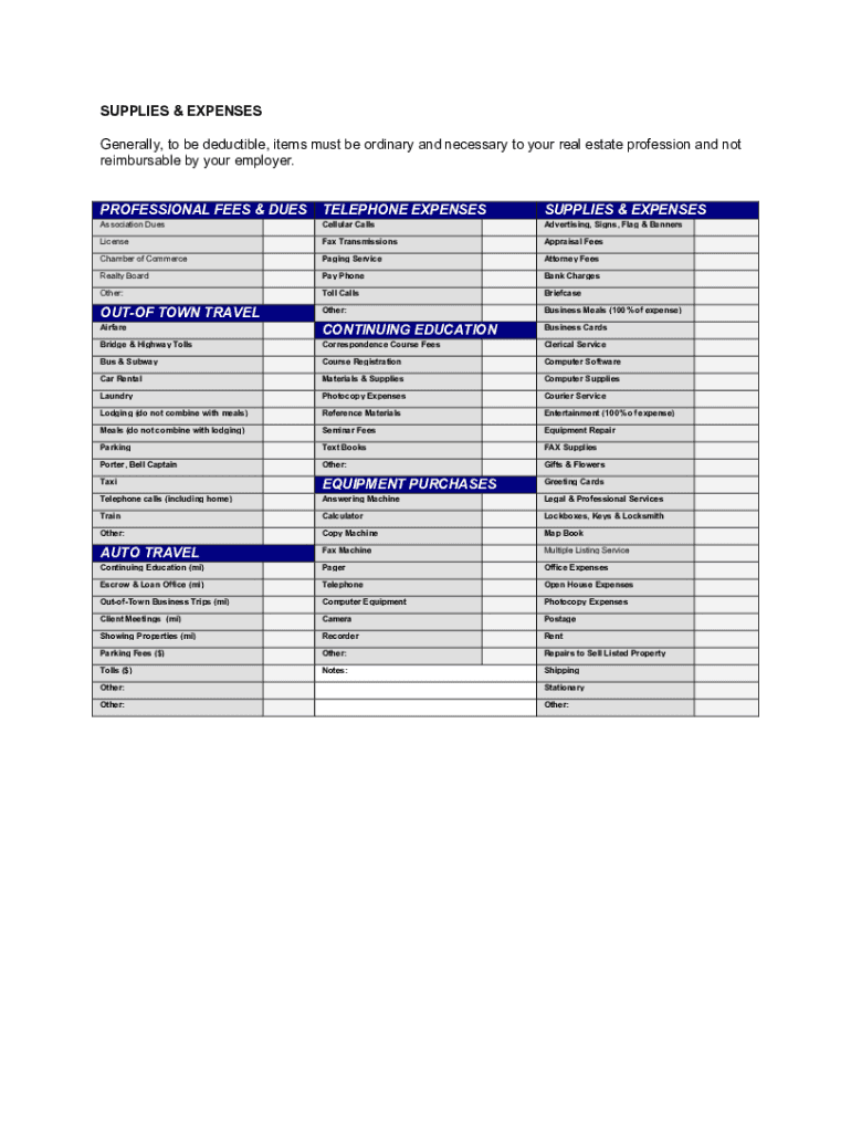 free printable tax deduction worksheet