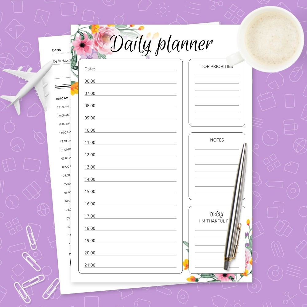 Daily Planner Templates 5 In 1 Bundle Template Printable PDF Daily Planner Templates 5 In 1 Bundle Template Printable PDF