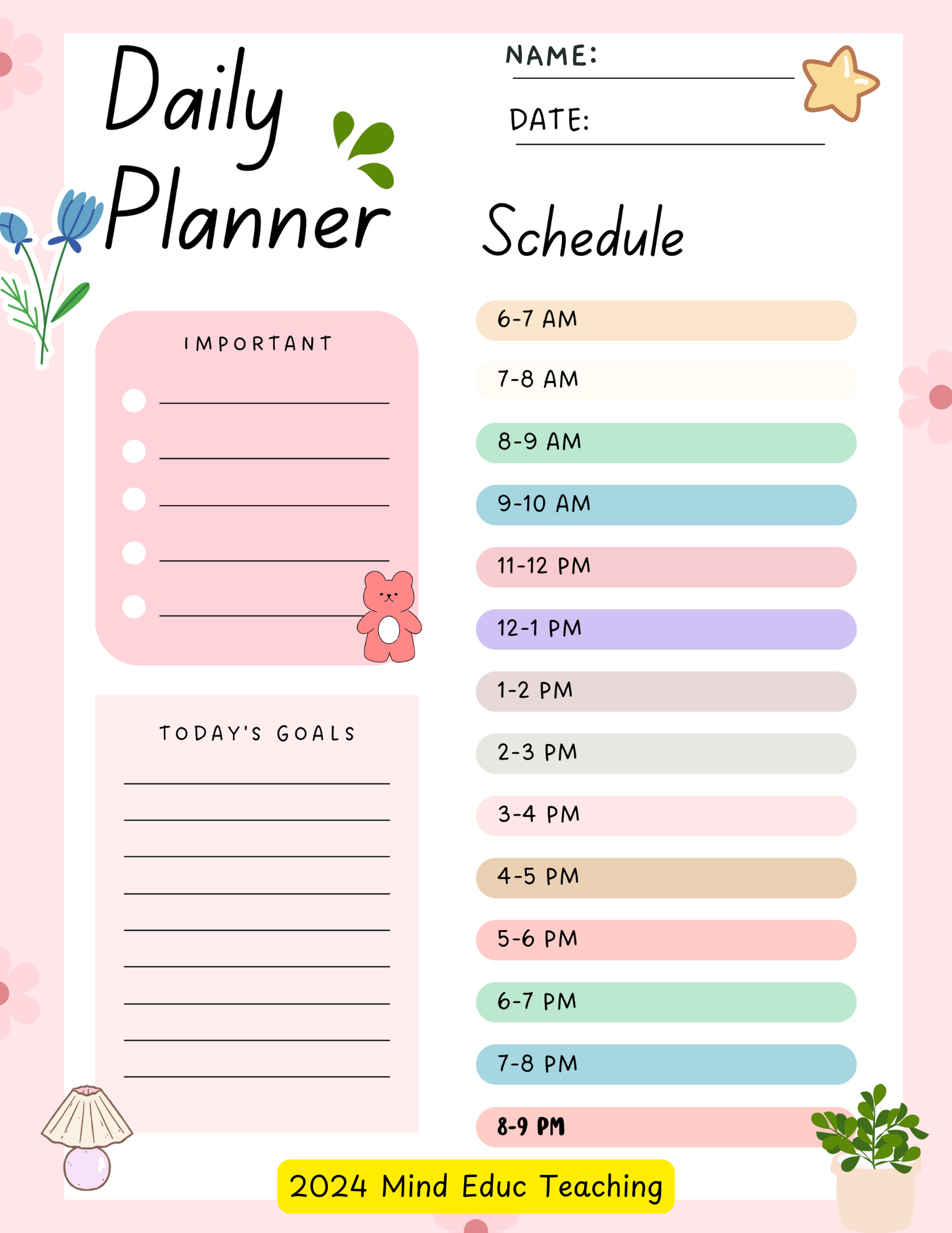 printable planner pages