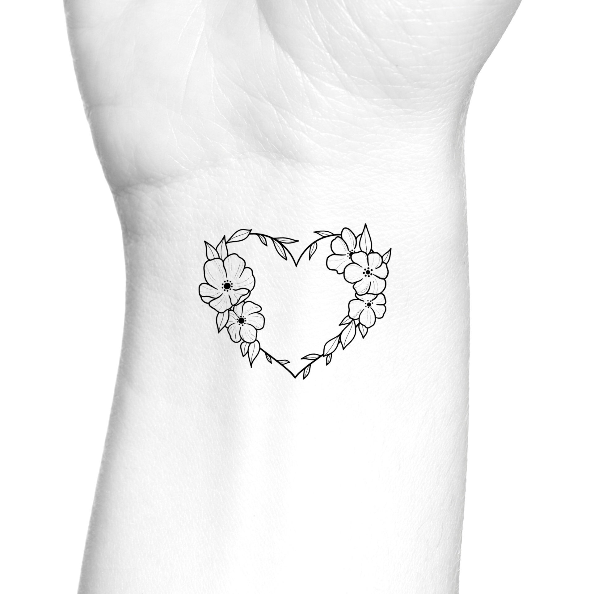 Dainty Floral Heart Temporary Tattoo Feminine Wrist Temp Tattoo Wildflower Outline Love Tattoo Little Heart Outline Fake Tattoo Etsy Dainty Floral Heart Temporary Tattoo Feminine Wrist Temp Tattoo Wildflower Outline Love Tattoo Little Heart Outline Fake Tattoo Etsy