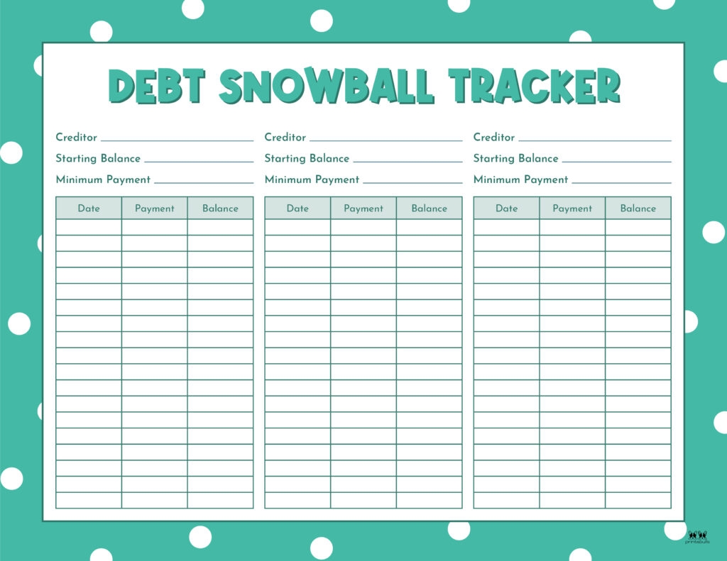 Debt Trackers Debt Snowball Worksheets 35 Pages Printabulls