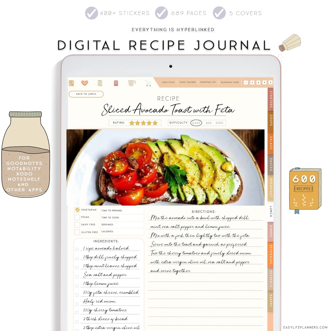 Digital Recipe Book Goodnotes Notability Planner digital Download Etsy Digital Recipe Book Goodnotes Notability Planner digital Download Etsy