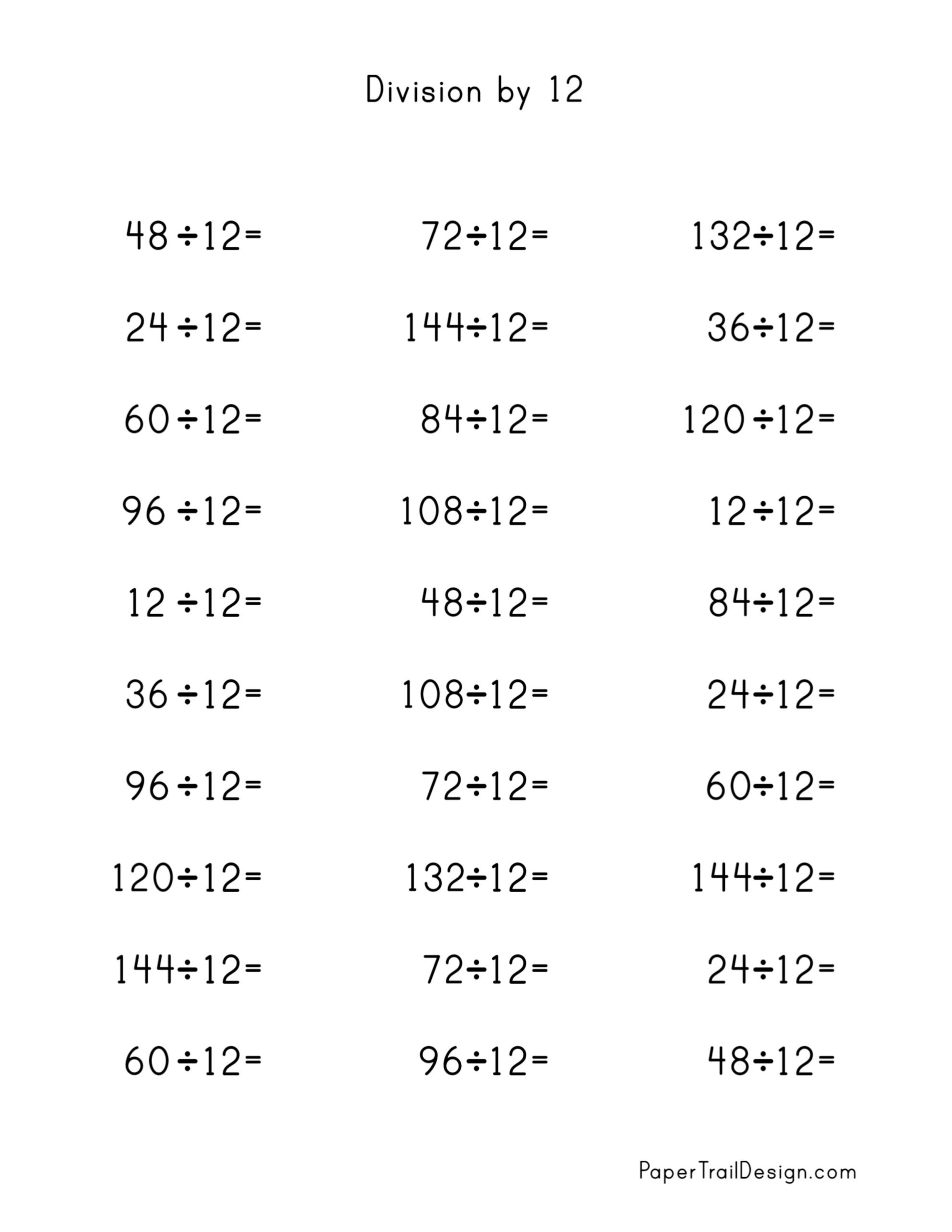 division worksheets printable