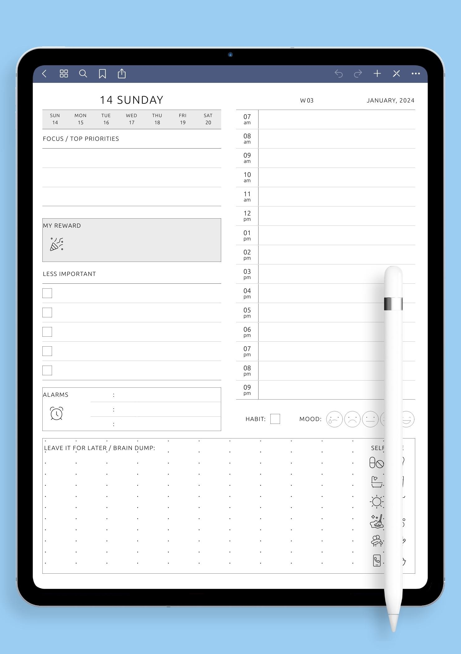 adhd planner printable free