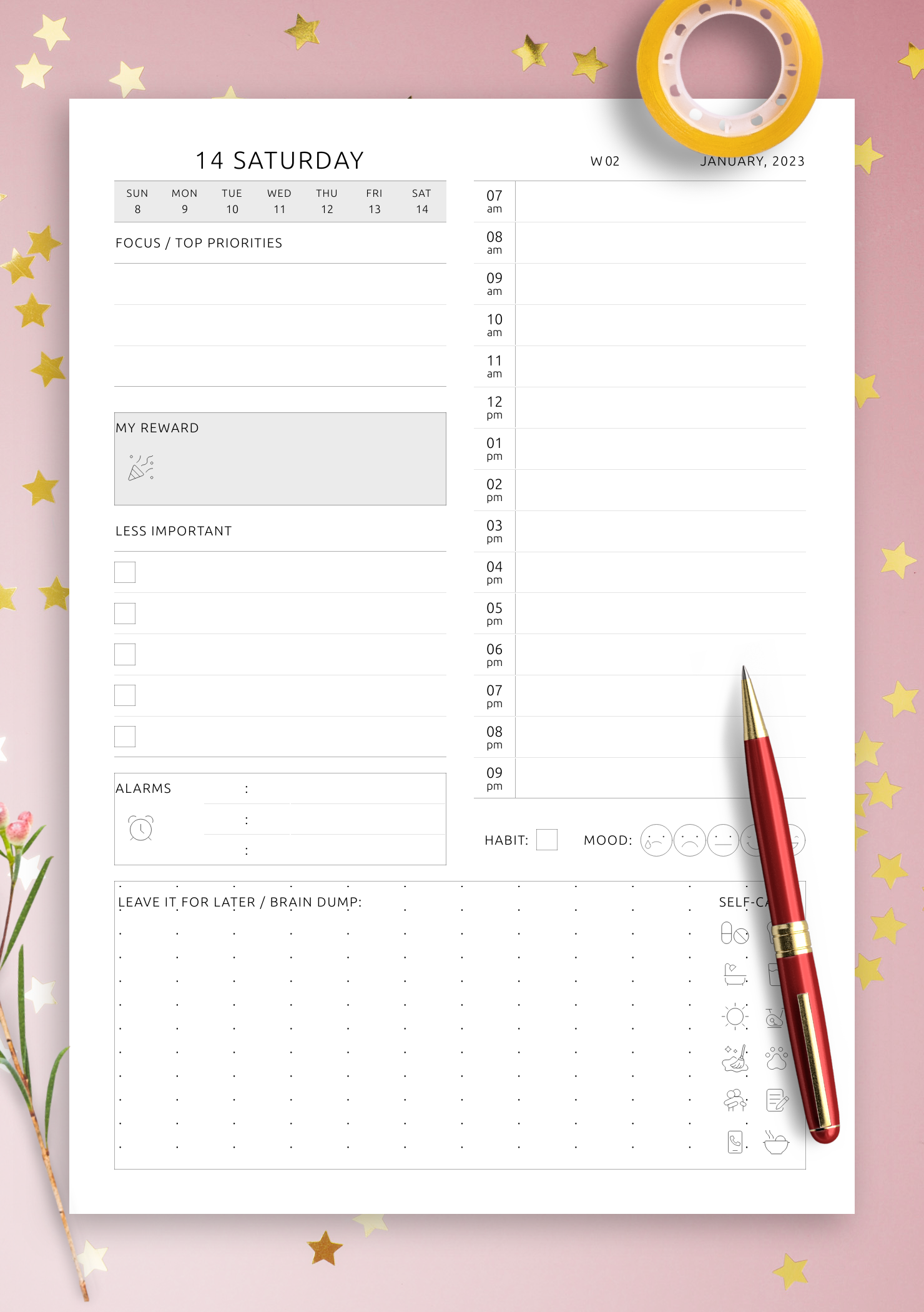 adhd planner printable