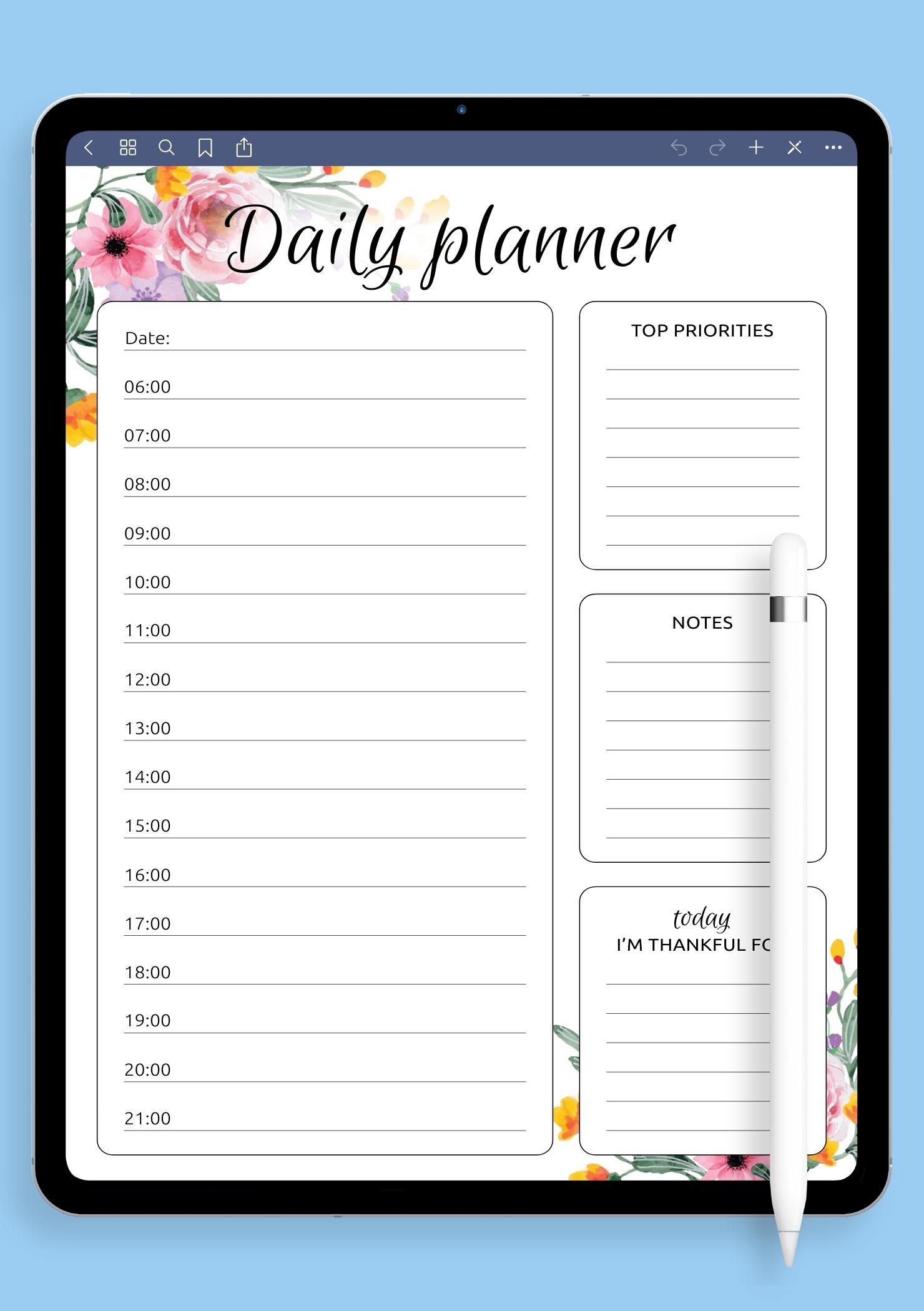 daily planner hourly printable daily planner hourly printable