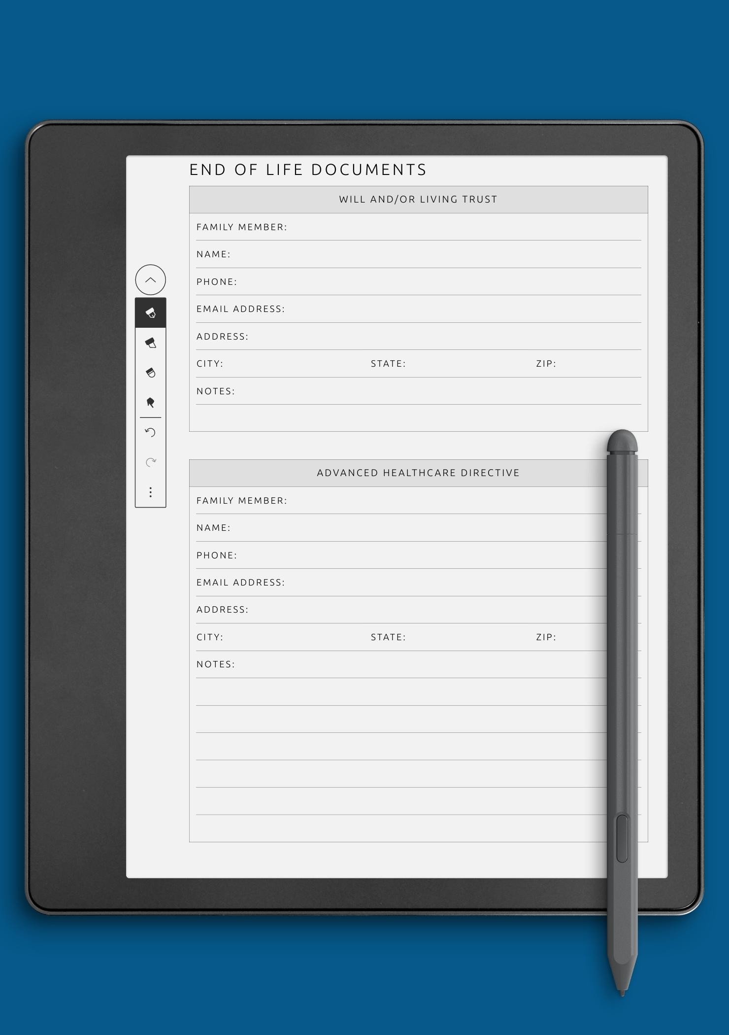 best free printable end of life planner pdf