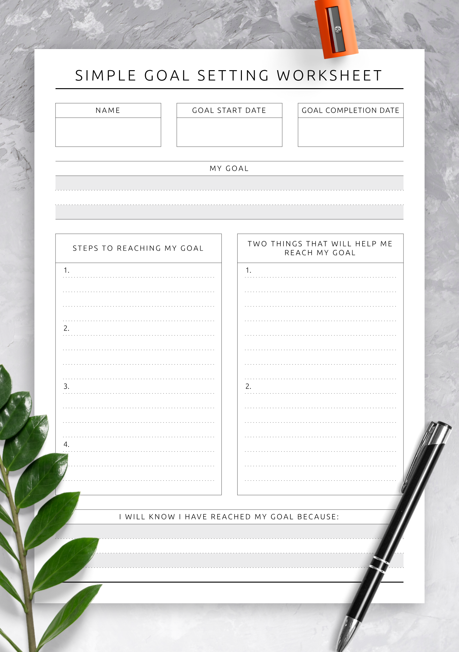 free printable goal setting worksheet free printable goal setting worksheet