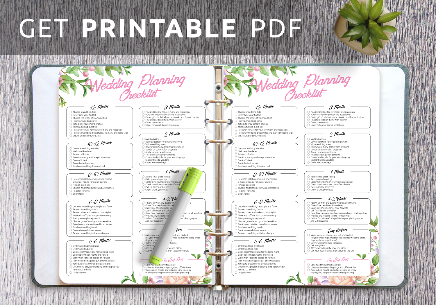 Download Printable Wedding Planning Checklist Eco Style PDF Download Printable Wedding Planning Checklist Eco Style PDF