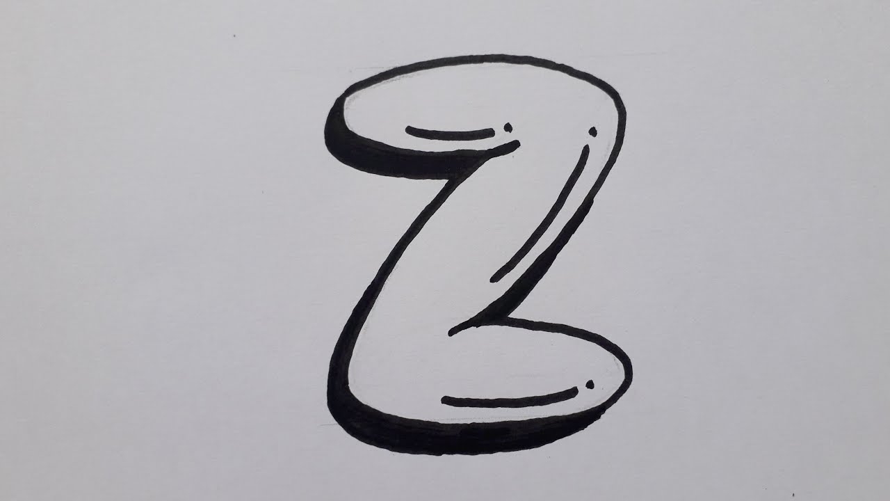 Drawing Graffiti Bubble Letter Z Easy How To Draw Capital Letters For Beginners Art On Paper YouTube