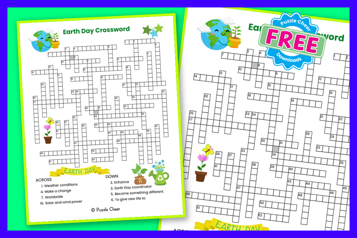 Earth Day Crossword Puzzle Puzzle Cheer Earth Day Crossword Puzzle Puzzle Cheer