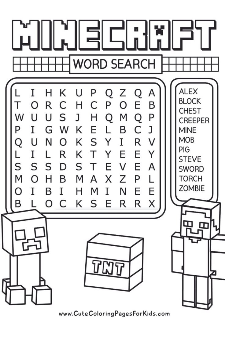 Easy Minecraft Word Search Activity Free Printable PDF Easy Minecraft Word Search Activity Free Printable PDF