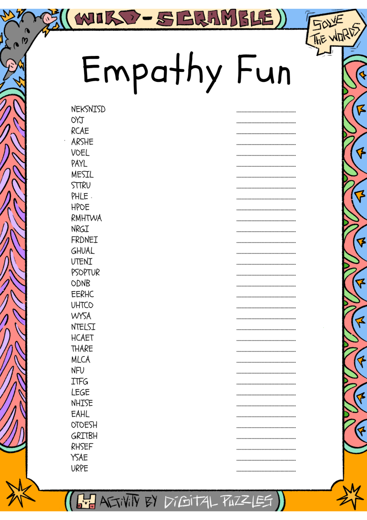 fun printable worksheets for adults