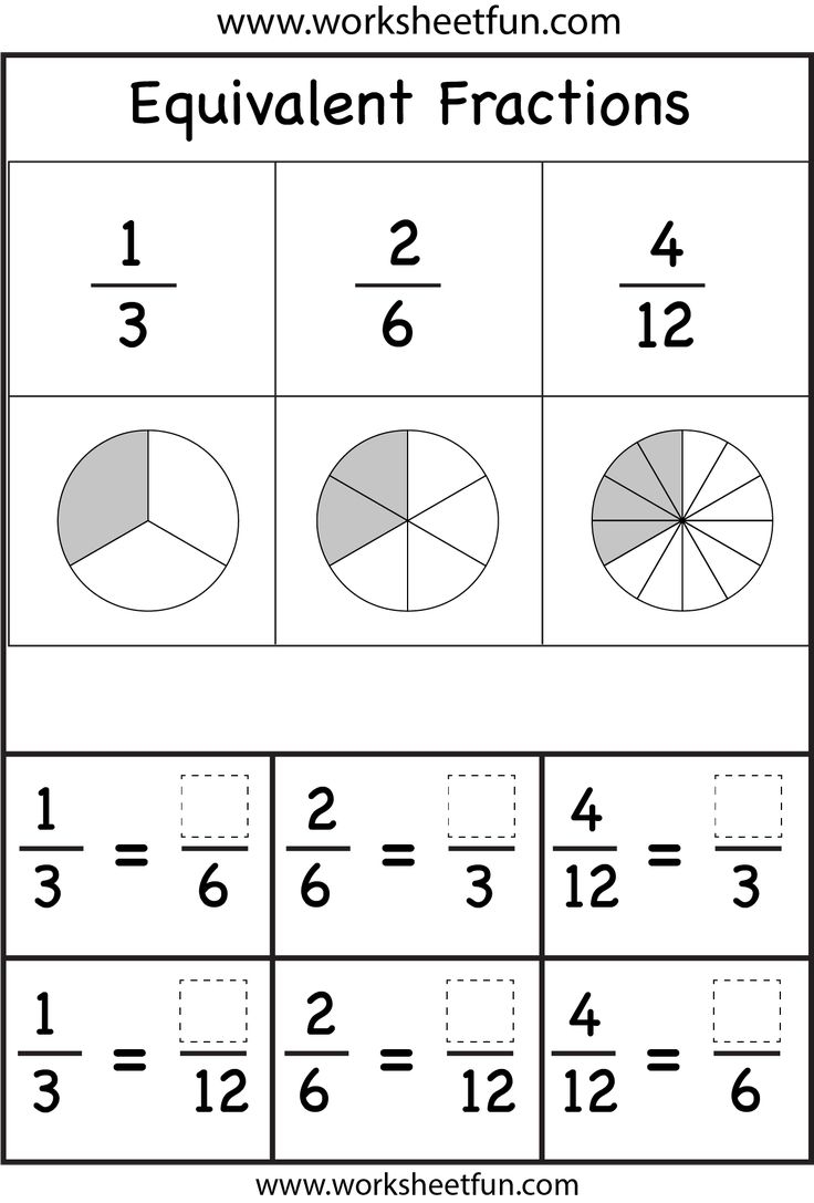 Equivalent Fractions Two Worksheets FREE Printable Worksheets
