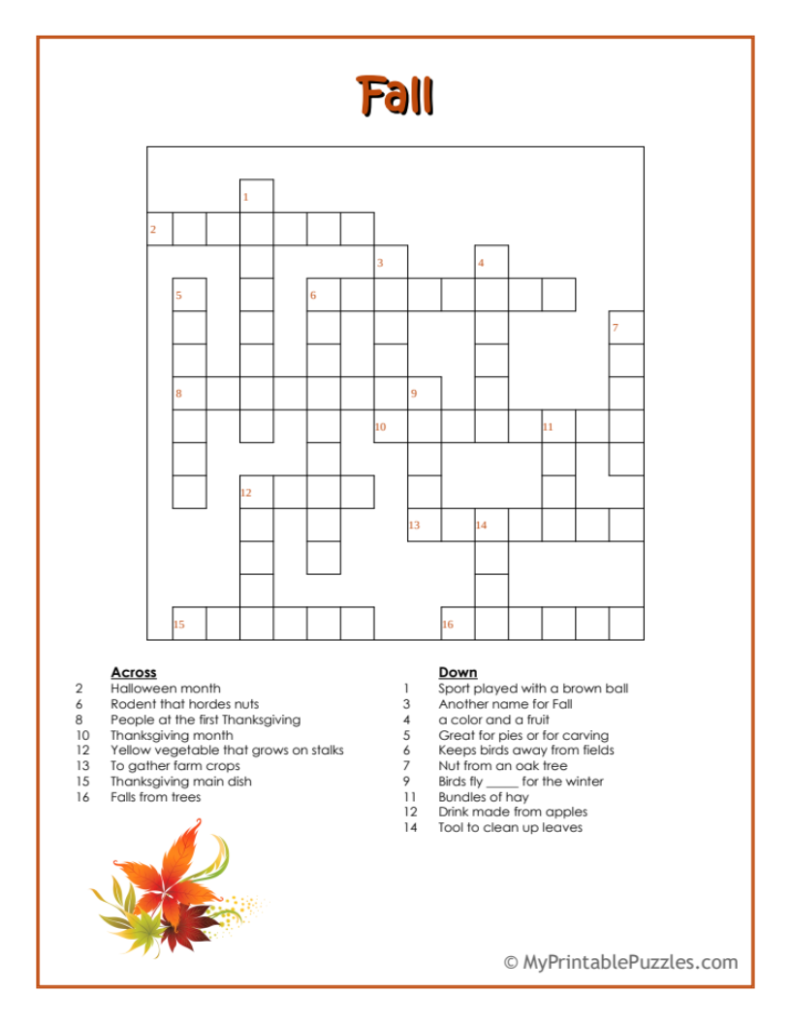 crossword puzzles free printable kids