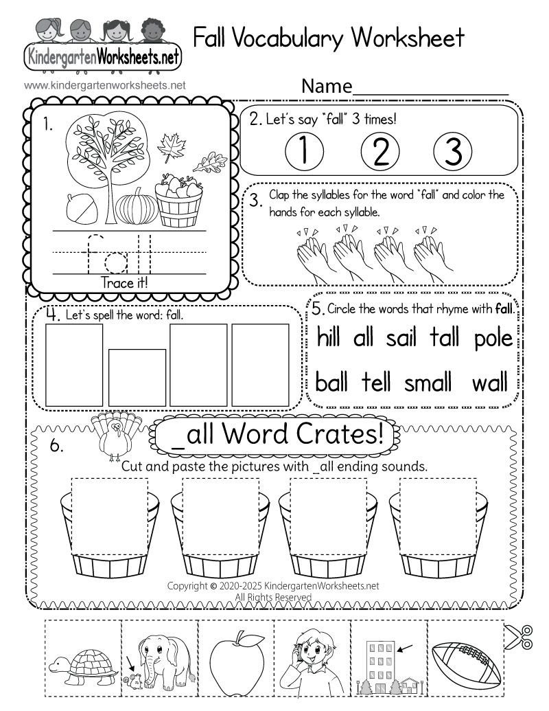 fall printable worksheets