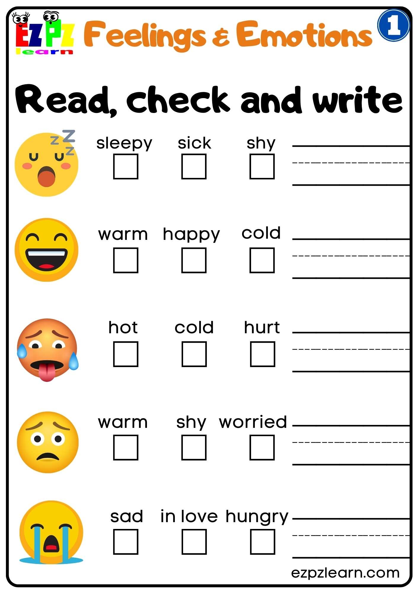 emotions worksheets printable emotions worksheets printable