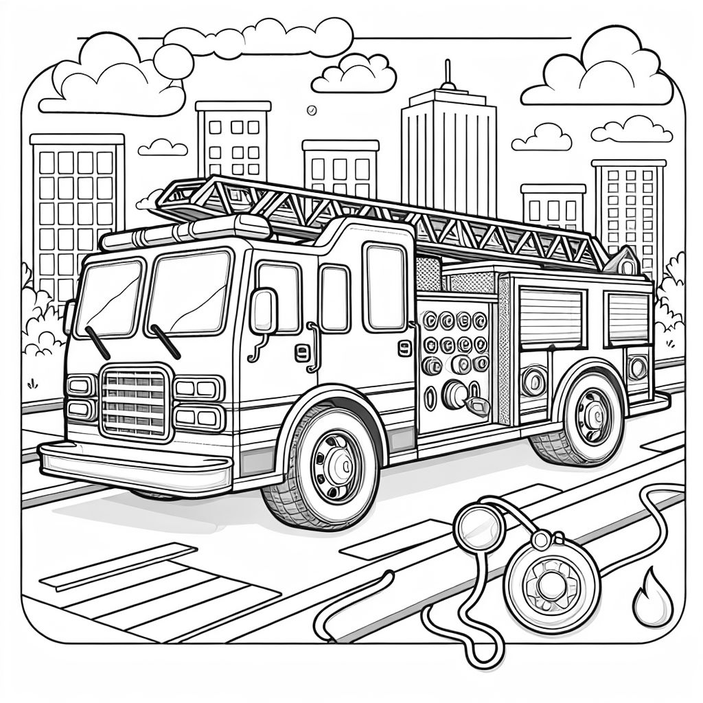 Firetruck Coloring Pages Bubbely