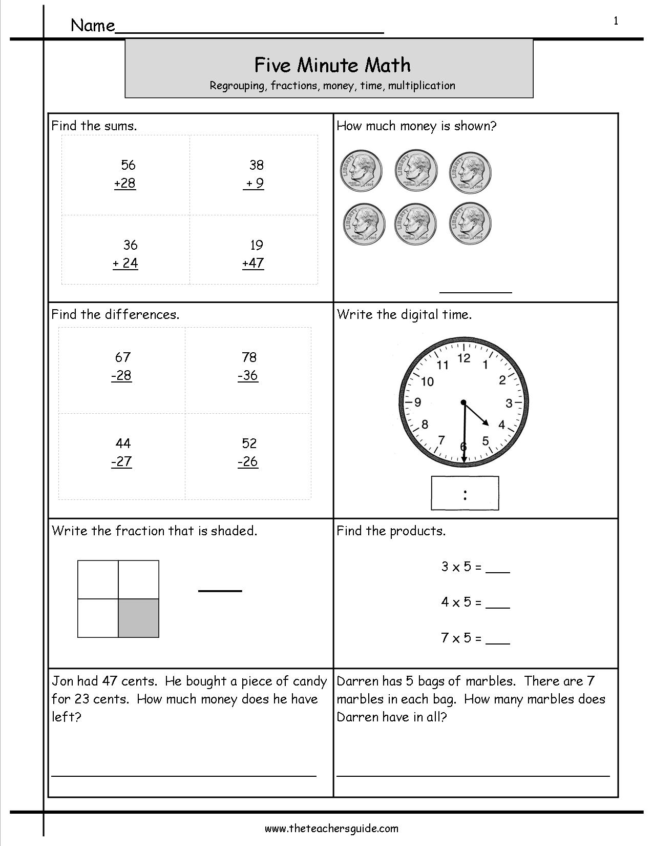 printable mad minute worksheets