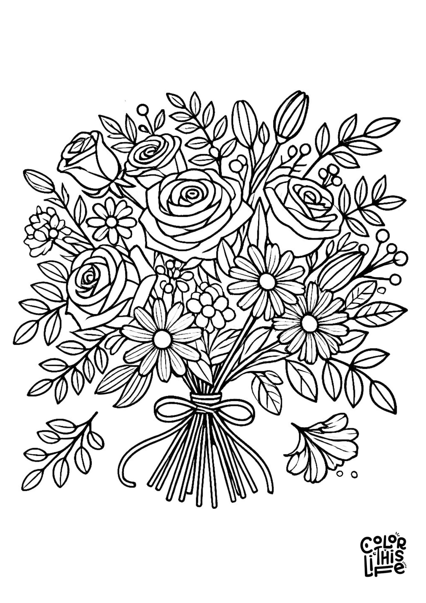 flower bunch coloring pages flower bunch coloring pages