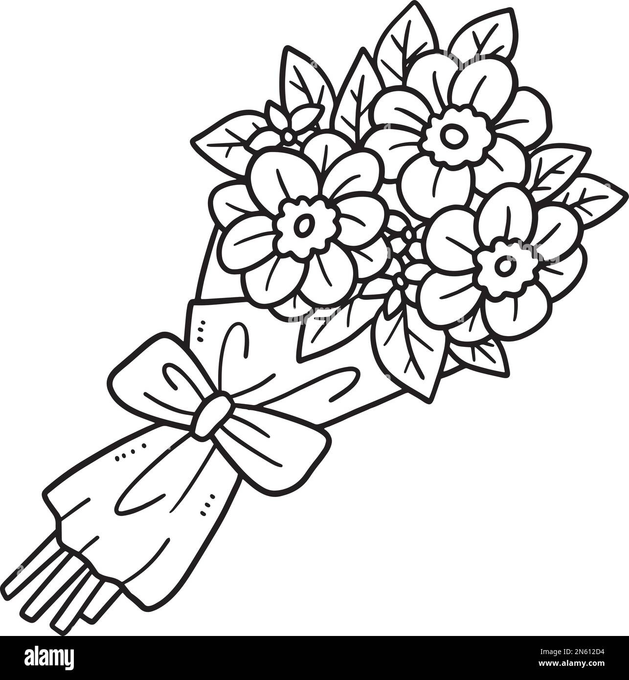 Flower Bouquet Isolated Coloring Page For Kids Stock Vector Image Art Alamy Flower Bouquet Isolated Coloring Page For Kids Stock Vector Image Art Alamy