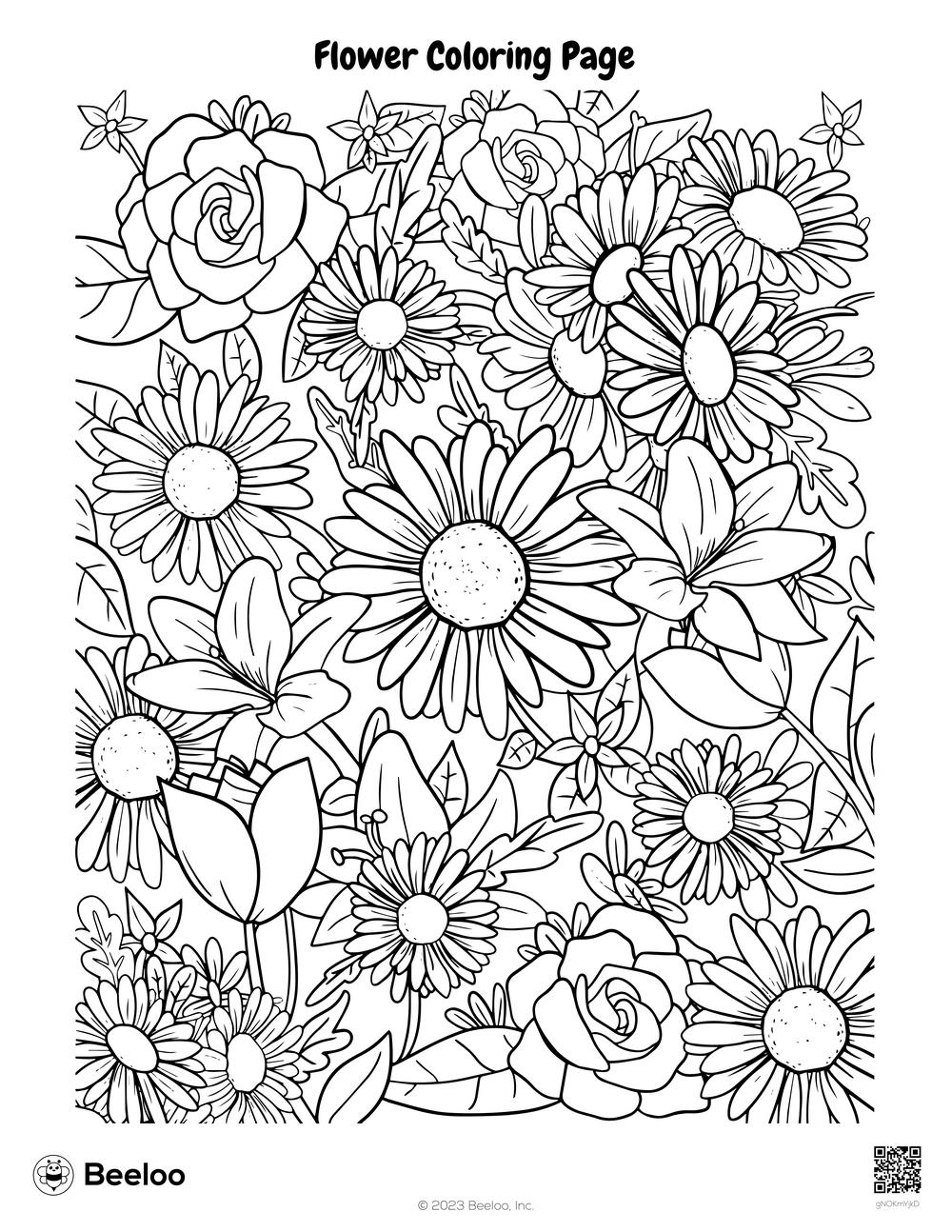 Flower Coloring Page Beeloo Printable Crafts And Activities For Kids