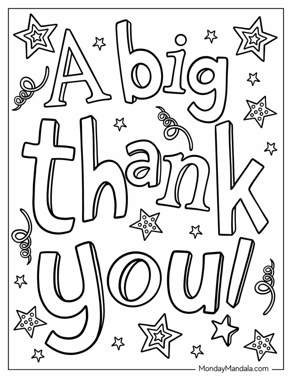 colouring pages thank you