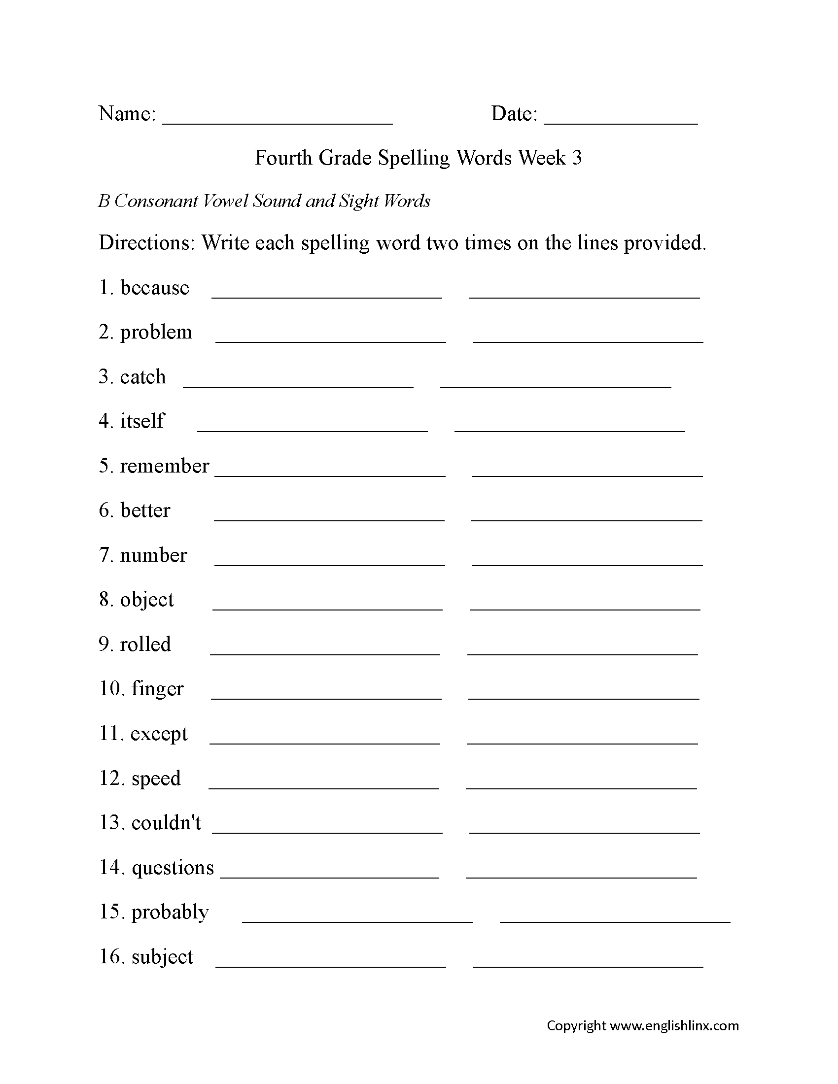free printable worksheets for 4th graders