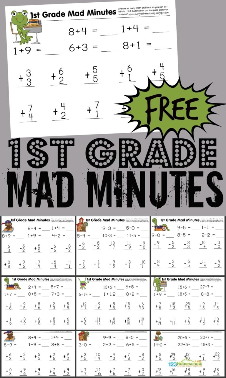 1st grade free printable worksheets