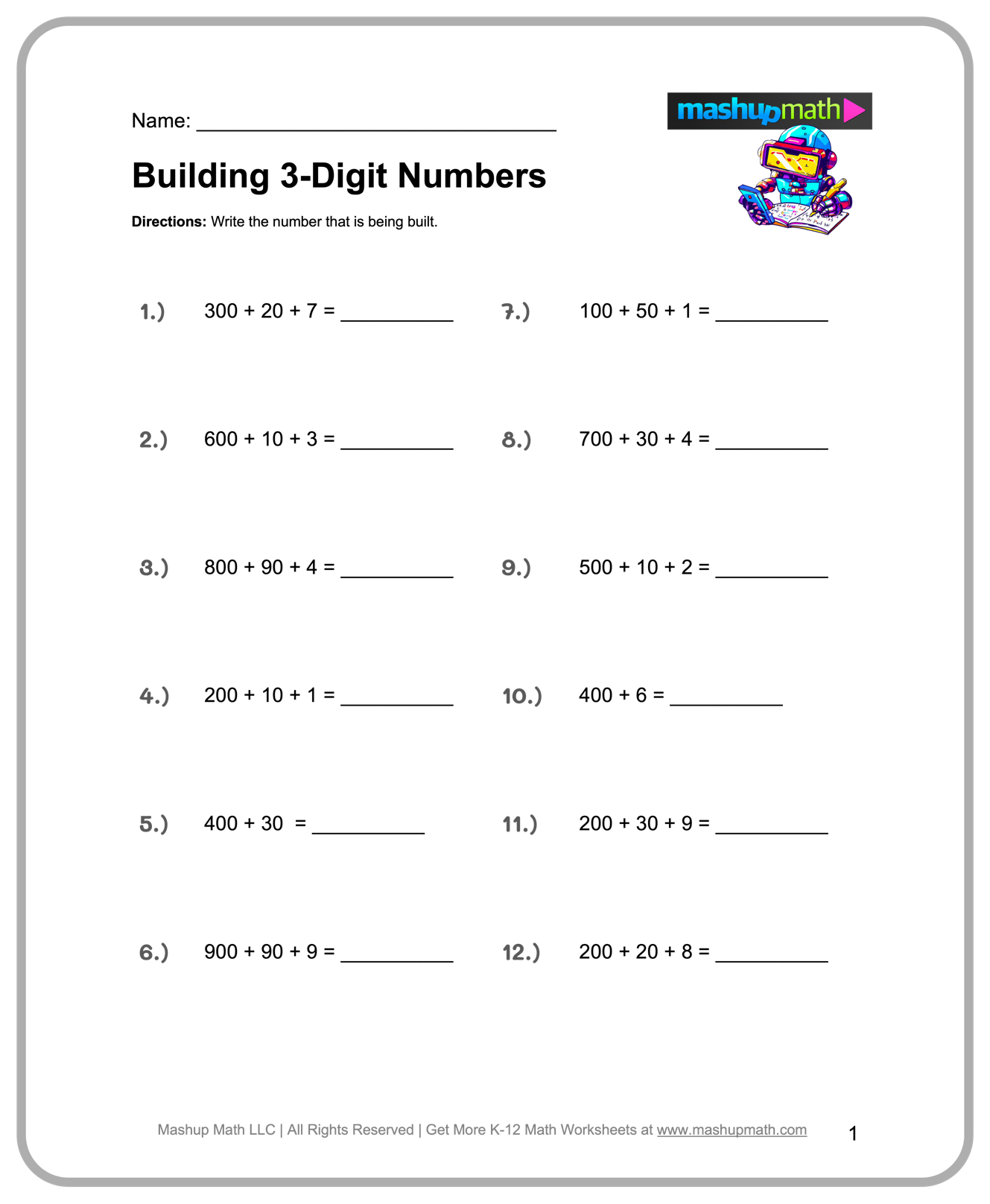 free printable 3rd grade worksheets