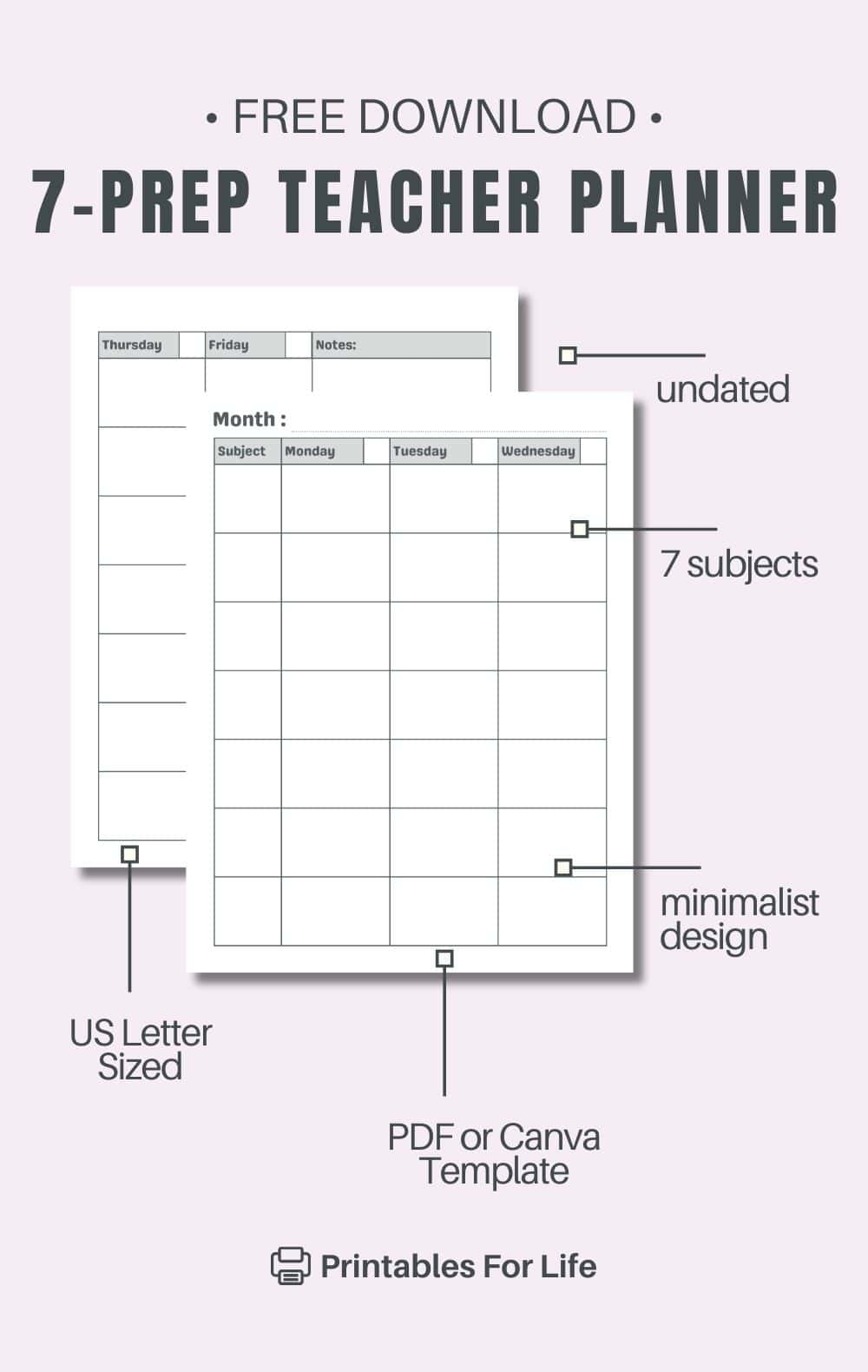 Free 7 Subject Teacher Lesson Plan Template Free 7 Subject Teacher Lesson Plan Template