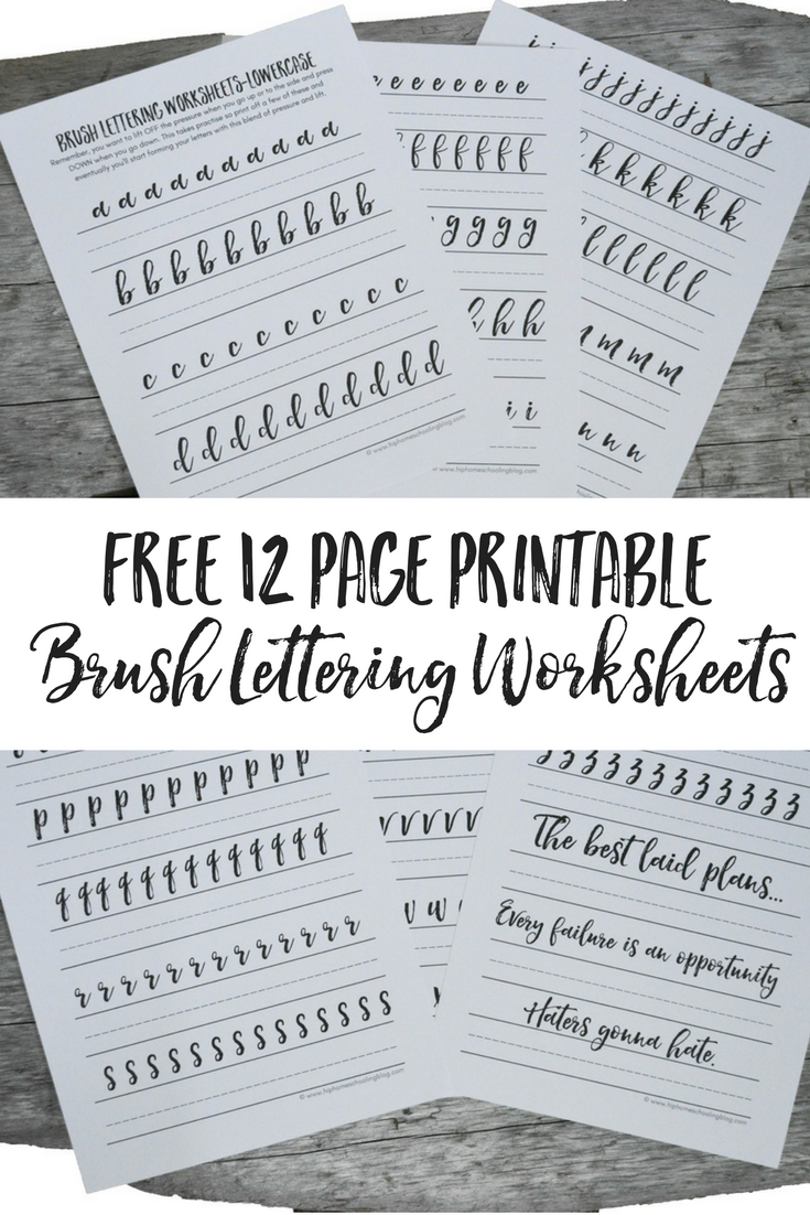 Free Brush Lettering Worksheets Free Brush Lettering Worksheets